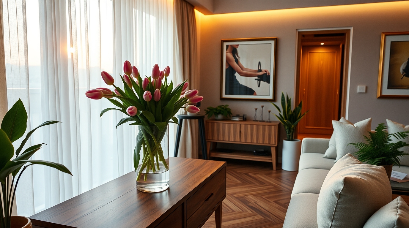 Стеклянные вазы в интерьере