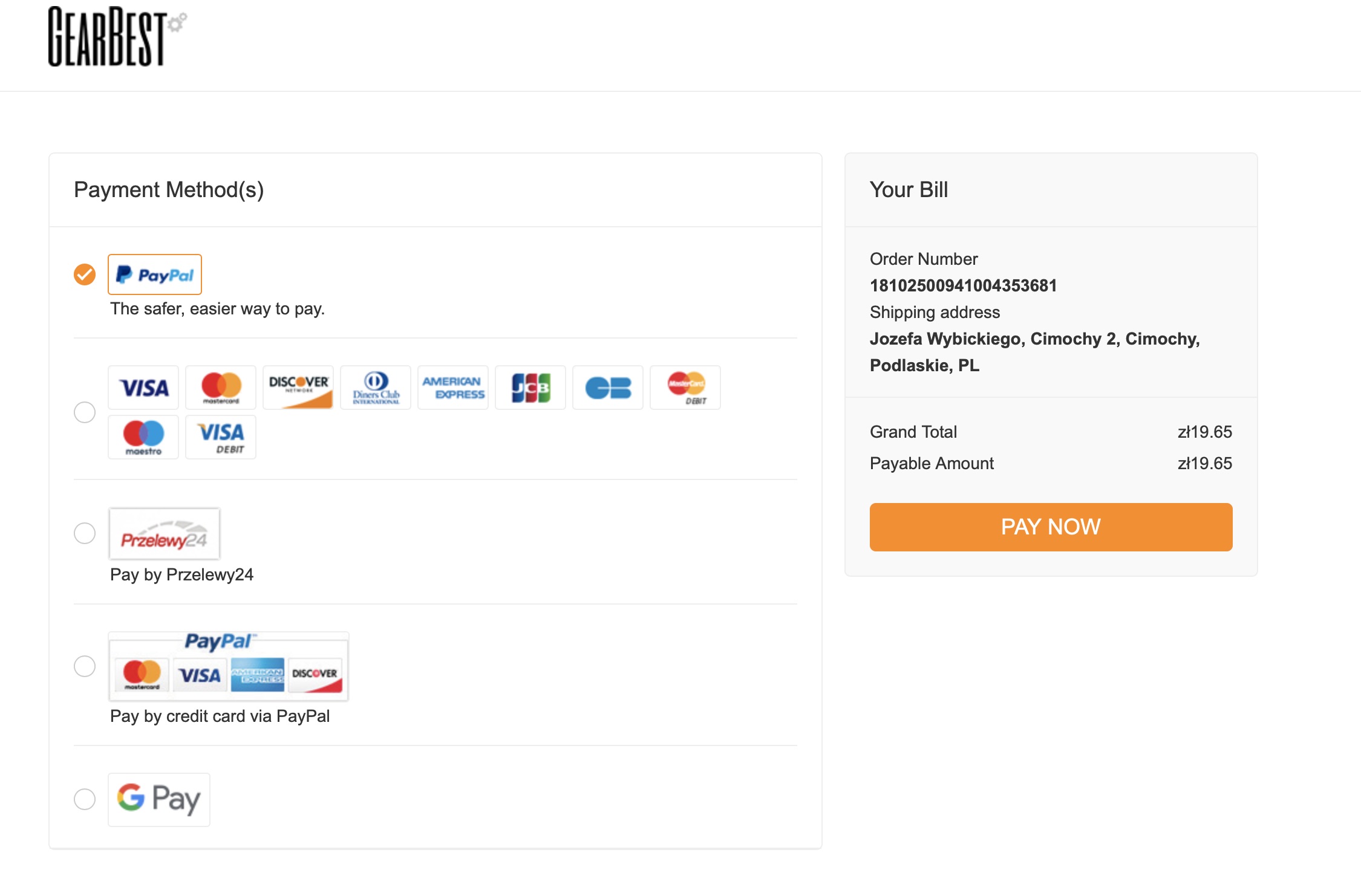 Доступны такие формы, как PayPal, оплата картой, WebMoney и польский Przelewy24